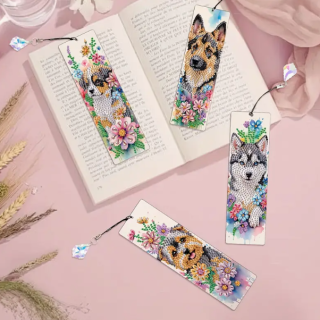 Preview: Diamond Painting Lesezeichen Set Hunde